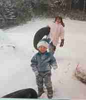 Playing in the snow