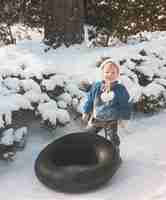 Playing in the snow
