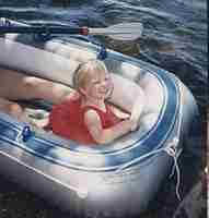 floating in a boat