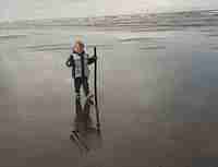 walking on the beach at the ocean