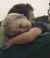 Trent hugging Dad