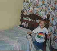 making his bed